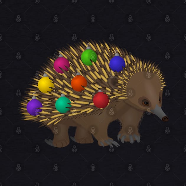 Christmas baubles echidna by Tefra